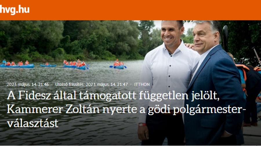 A Fidesz által támogatott független jelölt, Kammerer Zoltán nyerte a gödi polgármester-választást